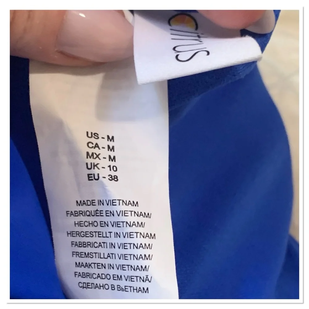 Citrus Flutter Tankini Bikini Swimsuit Blue Size M/L - Picture 9 of 14